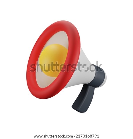 3D isolated icon speaker megaphone on white background with clipping path. 3d render illustration.