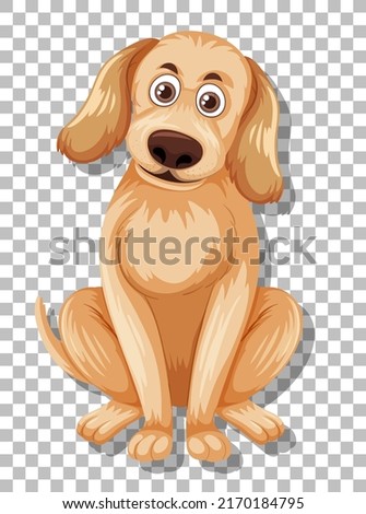 Cute dog on grid background illustration