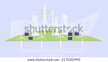 City of the future. Environmentally friendly self-renewable system.