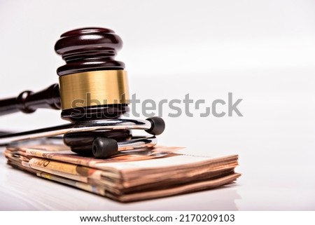 Concept of compensation for medical error in the application of treatment. White background. Royalty-Free Stock Photo #2170209103