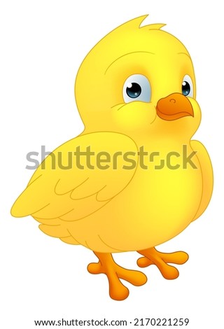 An Easter chick bird cute cartoon character mascot