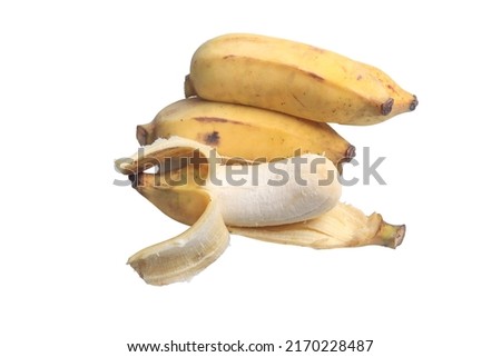 Banana on a white background. Not decorated. Royalty-Free Stock Photo #2170228487