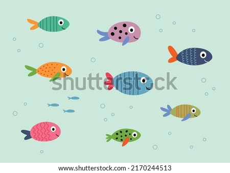 colorful fish vector graphic illustration