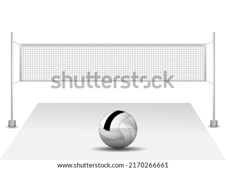 realistic volleyball net with ball white and   

volleyball net sport. beach volley sport 