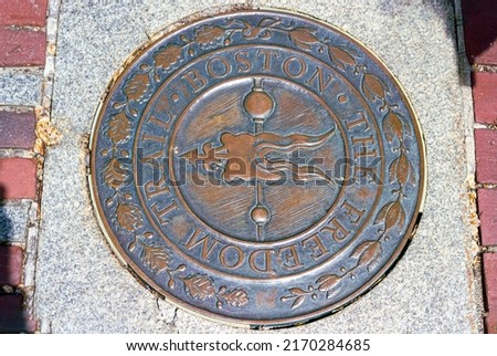 One of the Markers of The Freedom Trail, Boston, Massachusetts