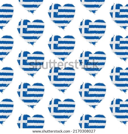 Flag pattern on white background with flag of Greece (icons). Vector Illustration