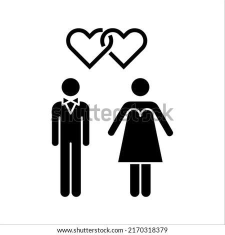 Marriage vector icon. wedding Bride Bridegroom Married Marry Marriage Icon Symbol Sign Pictogram on white background Royalty-Free Stock Photo #2170318379