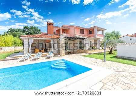Croatia, Istria, Pula, holiday house with garden and pool Royalty-Free Stock Photo #2170320801