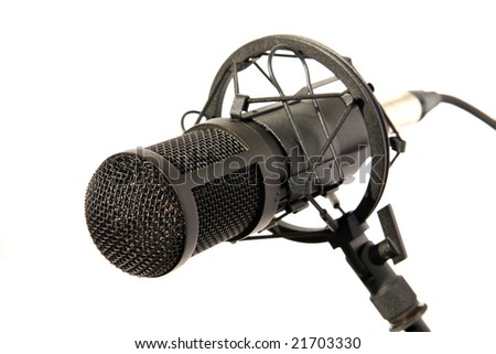 Professional studio microphone isolated on white background