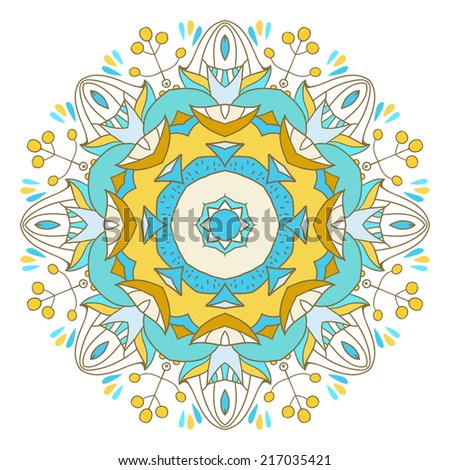 Abstract romantic colorful Mandala. Decorative element for design. Vector illustration