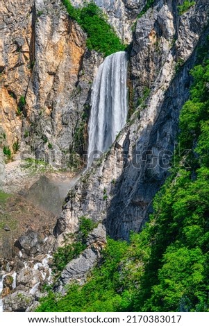 Waterfall Boka in Triglav National Park, Slovenia, Bovec, Europe