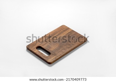 Burnt wood cutting board on white background