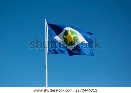 Flag of Mato Grosso, an important state of Brazil, agrobusiness Royalty-Free Stock Photo #2170446911