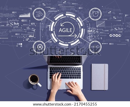 Agile concept with person using a laptop computer