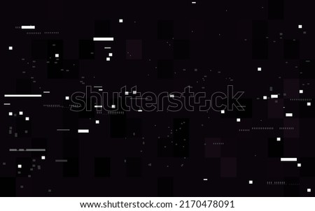 Glitch digital concept. White random shapes on dark backdrop. Glitched lines and blocks. Video distortion effect. Abstract pixels and noise. Vector illustration. Royalty-Free Stock Photo #2170478091