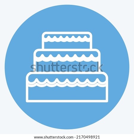 Icon Wedding Cake. suitable for Wedding symbol. blue eyes style. simple design editable. design template vector. simple symbol illustration