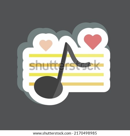 Sticker Wedding Music. suitable for Wedding symbol. simple design editable. design template vector. simple symbol illustration