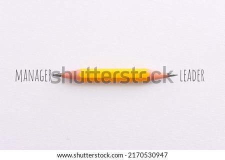 Manager versus leader, concept of challenge and human resources Royalty-Free Stock Photo #2170530947