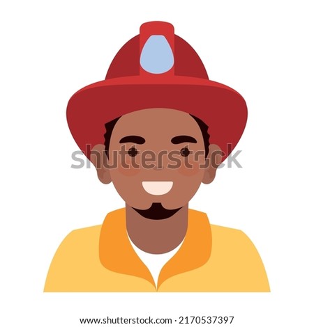 male firefighter professional worker character