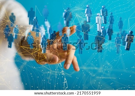 touching global network and data customer connection