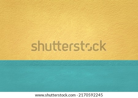 two tone concrete background, yellow and blue,  for exterior or interior and display show products, studio room, backdrop             Royalty-Free Stock Photo #2170592245