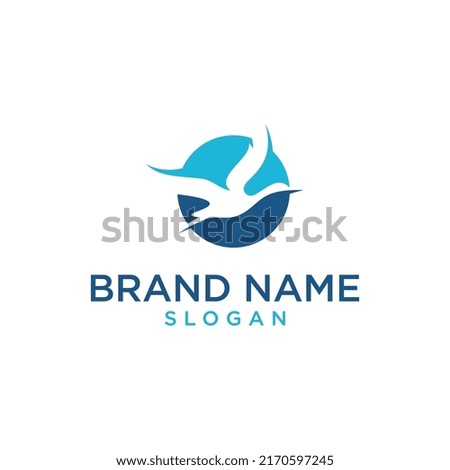 Negative Fly Sandhill Crane Logo Designs Royalty-Free Stock Photo #2170597245