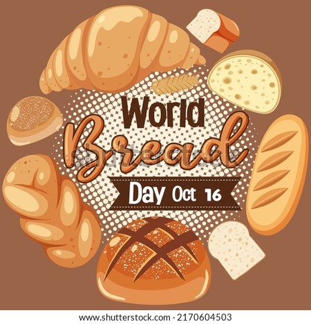 World bread day poster design illustration