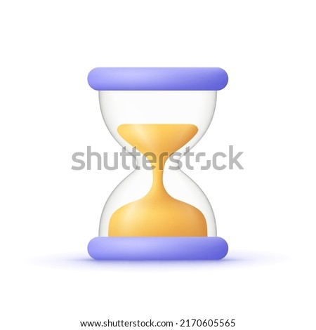 Hourglass with sand countdown. Business, time and deadline concept. 3d vector icon. Cartoon minimal style. Royalty-Free Stock Photo #2170605565