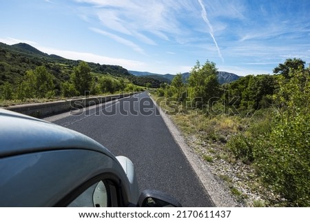 Road route through following the Cathar castles of southeastern France Europe