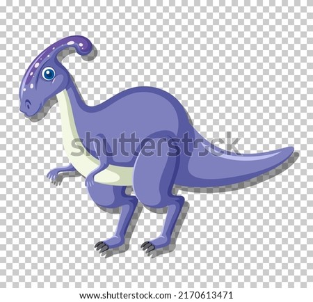 Cute parasaurolophus dinosaur isolated illustration