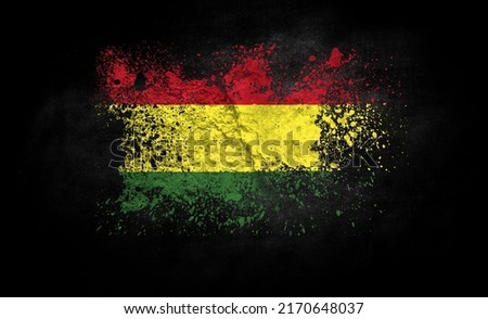 brush painted flag of Bolivia isolated on black background