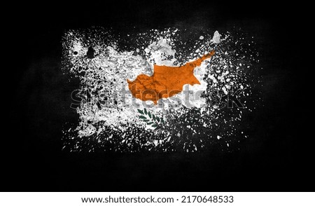 brush painted flag of Cyprus isolated on black background