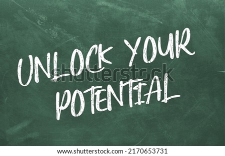 Inspirational motivational quote. Unlock your potential. Simple trendy design.