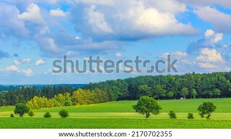 North German agricultural field forest and nature landscape panorama in Hemmoor Hechthausen Cuxhaven Lower Saxony Germany. Royalty-Free Stock Photo #2170702355