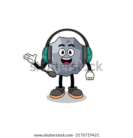 Mascot Illustration of stone as a customer services , character design