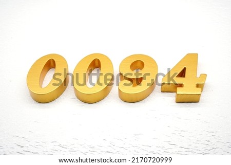  Number 0094 is made of gold-plated teak, 1 cm thick, laid on a white painted aerated brick floor, giving good 3D visibility.                              