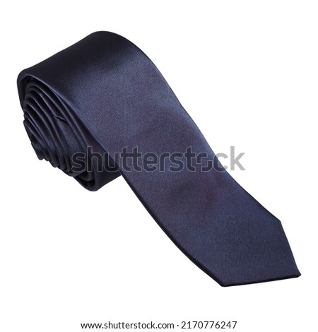 a black color necktie isolated on pure white background 