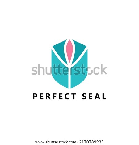 Simple blue and red colored shield vector logo. Suitable for education, government seal, coat of arms, office, company, business, and school.