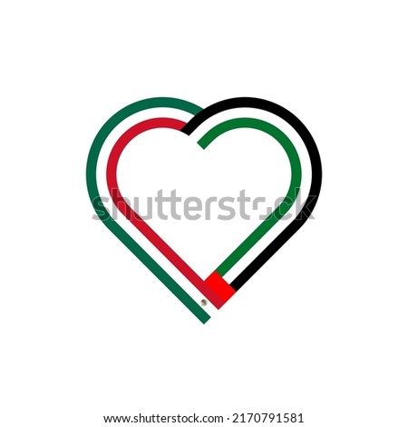 unity concept. heart ribbon icon of mexico and united arab emirates flags. vector illustration isolated on white background