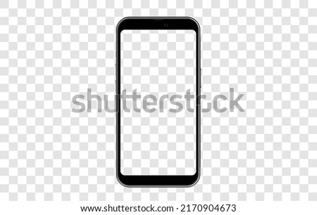 Smartphone mockup frame less blank screen on transparent , 3d isolated vector illustration cell phone Template for infographics or presentation UI