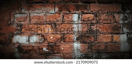 Dark corner brick wall mockup photo for design background 