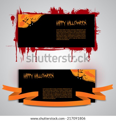Halloween Flyer, Banner or Cover Design - Happy Halloween Card with Lots of Flying Bats in the Darkness - Vector Illustration