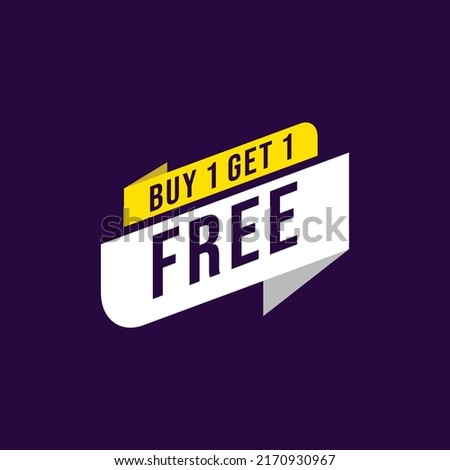 Buy 1 Get 1 Free Label Sale Vector Template Design Illustration