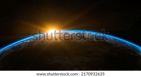 3D Space Colorful with Sun Royalty-Free Stock Photo #2170932635