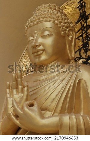 lord buddha statue of japanese peace pagoda at darjeeling, west bengal in india Royalty-Free Stock Photo #2170946653