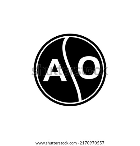 AO letter logo design on black background. AO creative circle letter logo concept. AO letter design.