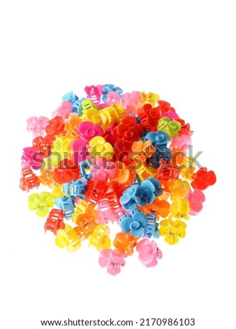 Colored hairpins jewelry for girls on a white background