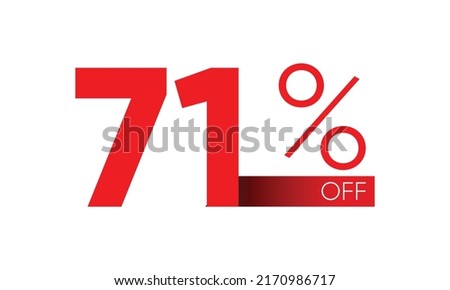 seventy one discount vector typography. 71 percent off vector, seventy one vector typography