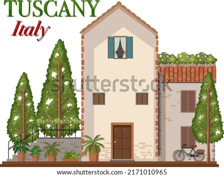 Tuscany Italy Landmark Logo Banner illustration