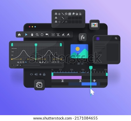 motion design. animation application. Video clip editing Royalty-Free Stock Photo #2171084655